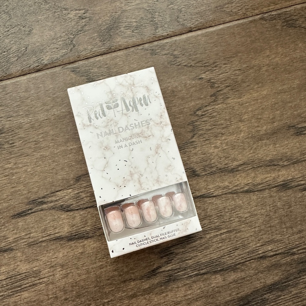 Rose Gold Nail Dashes big dreams Sasha red Aspen